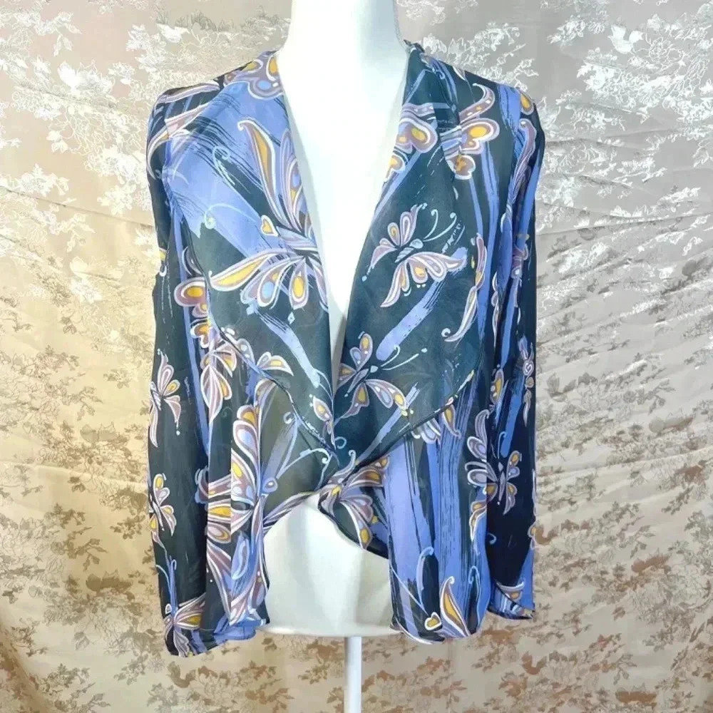 y2k Vintage Bob Mackie Wearable Art Purple Butterfly Shawl Size S